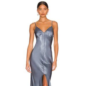 La Lune Bias Slip Dress Blue Smoke US 2